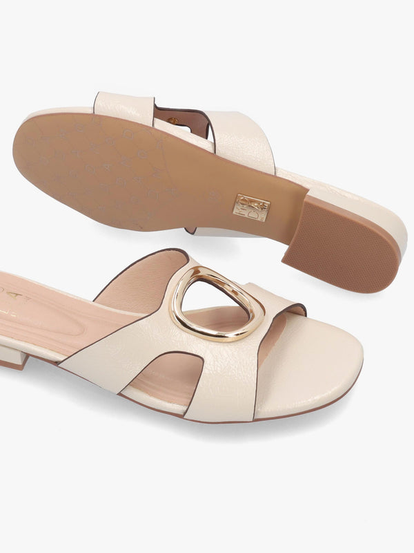 Liarra Off White Low Heel Mules