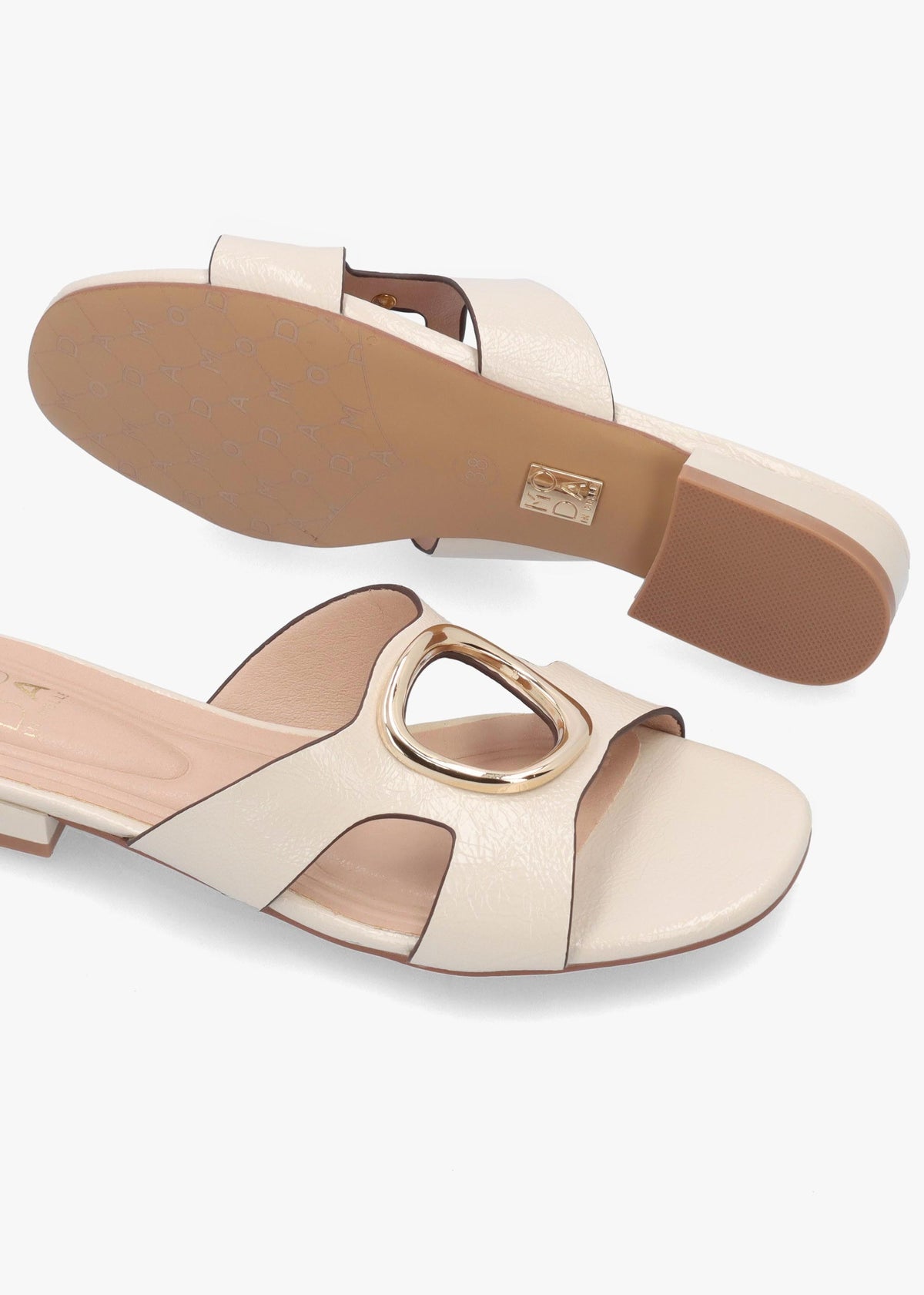 Liarra Off White Low Heel Mules