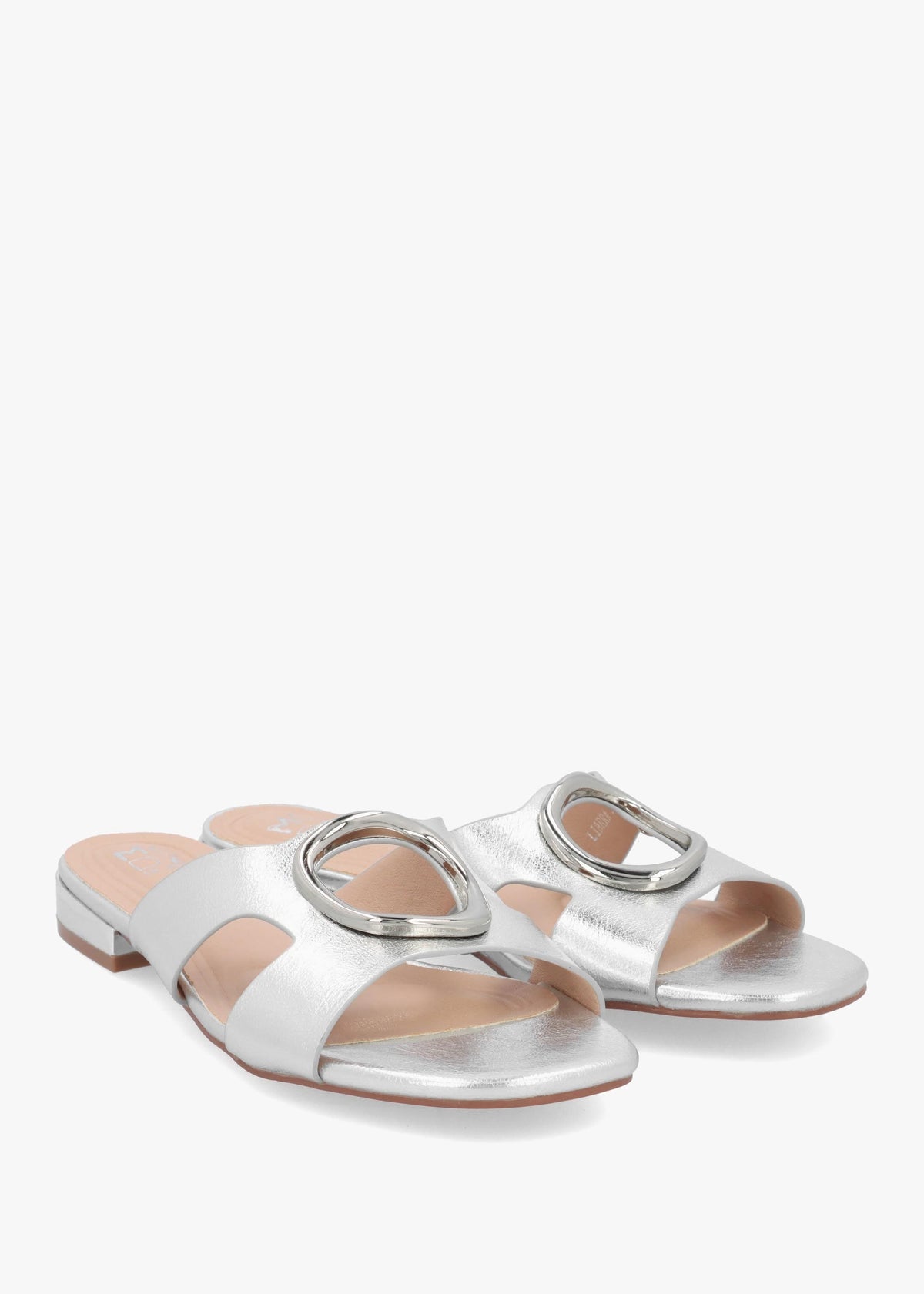 Liarra Silver Metallic Low Heel Mules