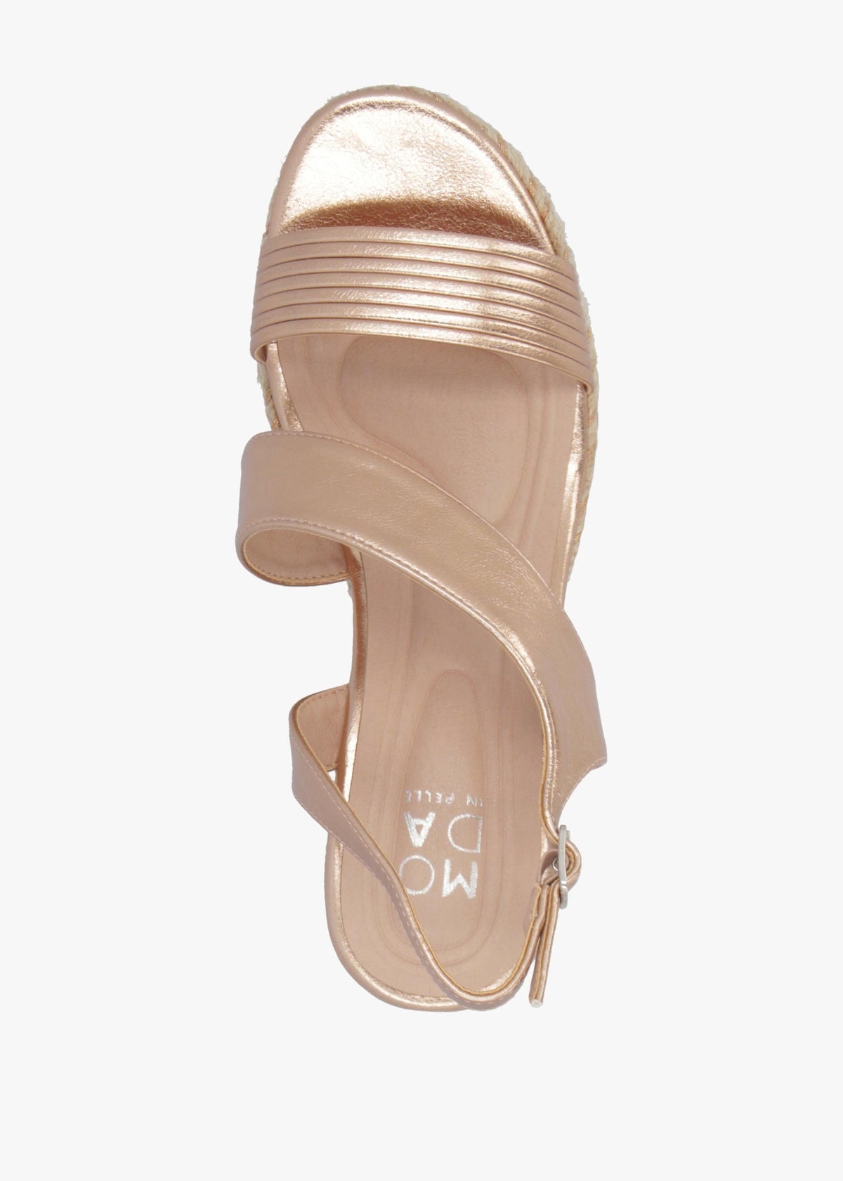 Spotalia Rose Gold Cork Mid Wedge Sandals