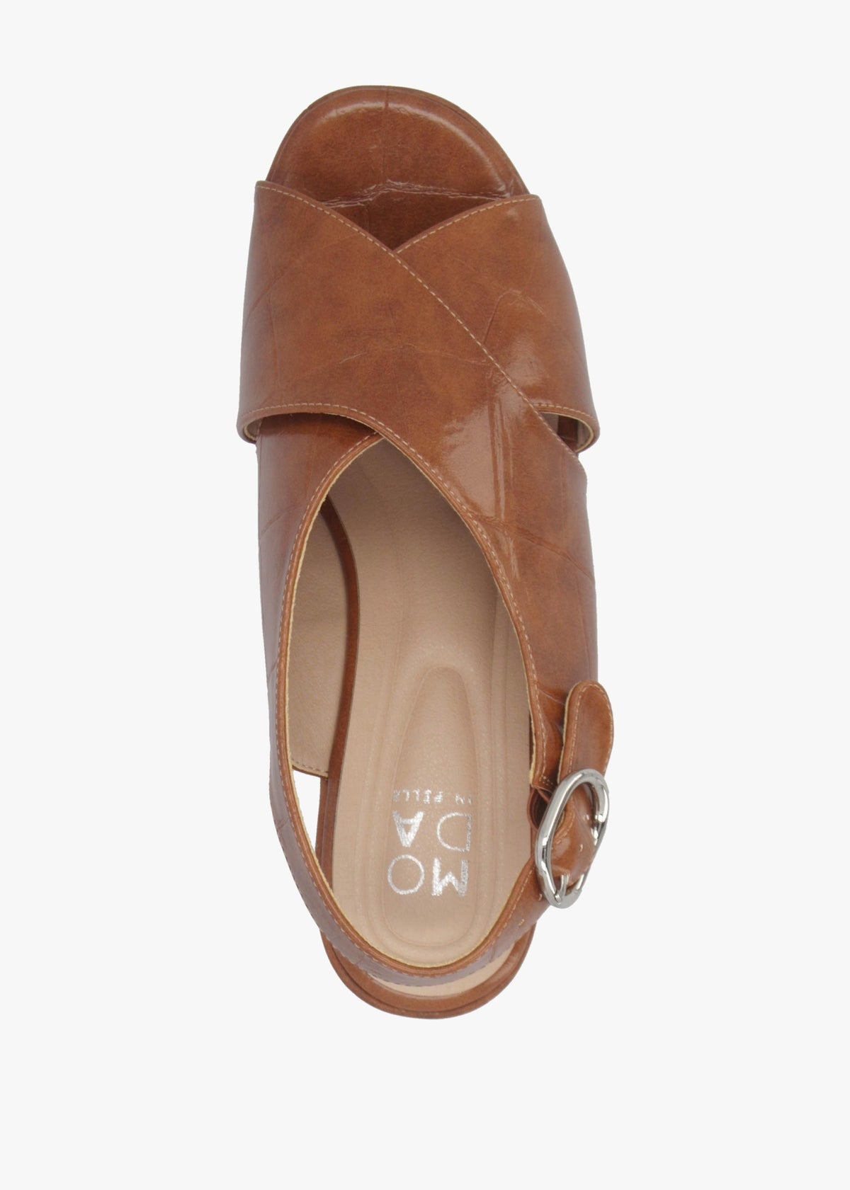 Nakara Tan Moc Croc Chunky Platform Heel Sandals