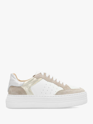 Spirit Taupe Metallic Leather Trainers