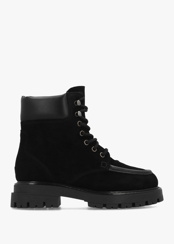 Henlow Apron Black Suede Cleated Ankle Boots