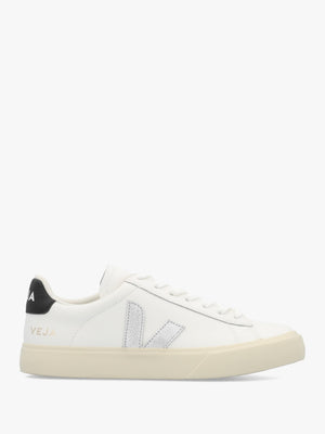 Women's Campo Leather White Silver Black Trainers