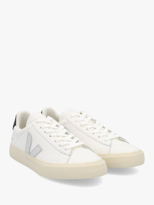 Women's Campo Leather White Silver Black Trainers