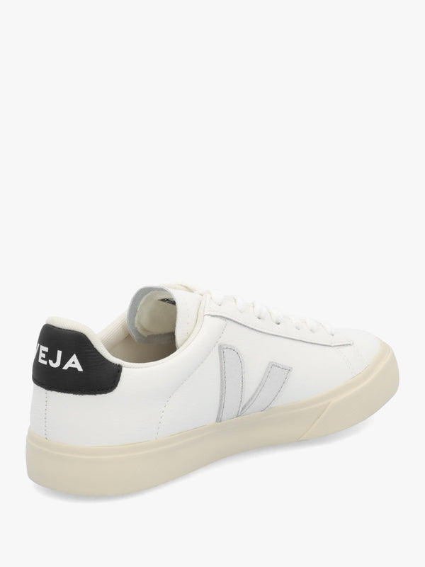 Women's Campo Leather White Silver Black Trainers