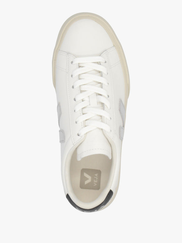 Women's Campo Leather White Silver Black Trainers