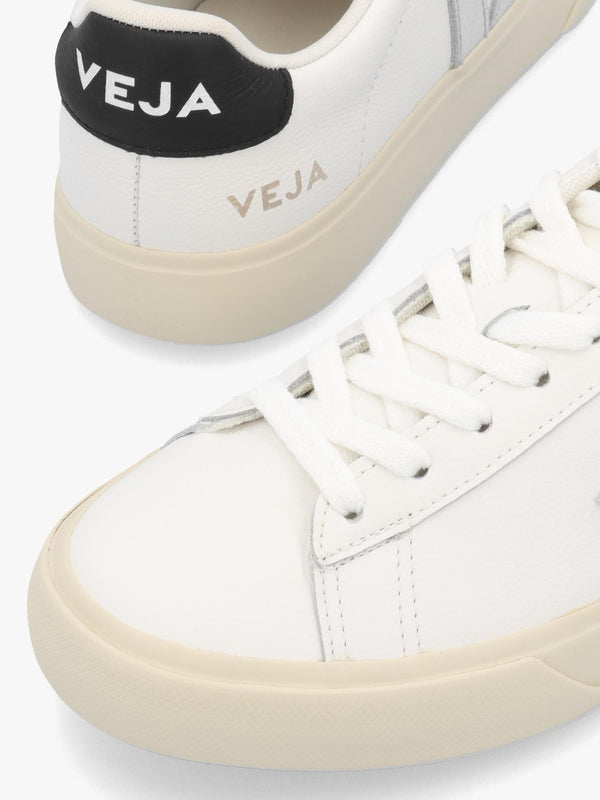 Women's Campo Leather White Silver Black Trainers