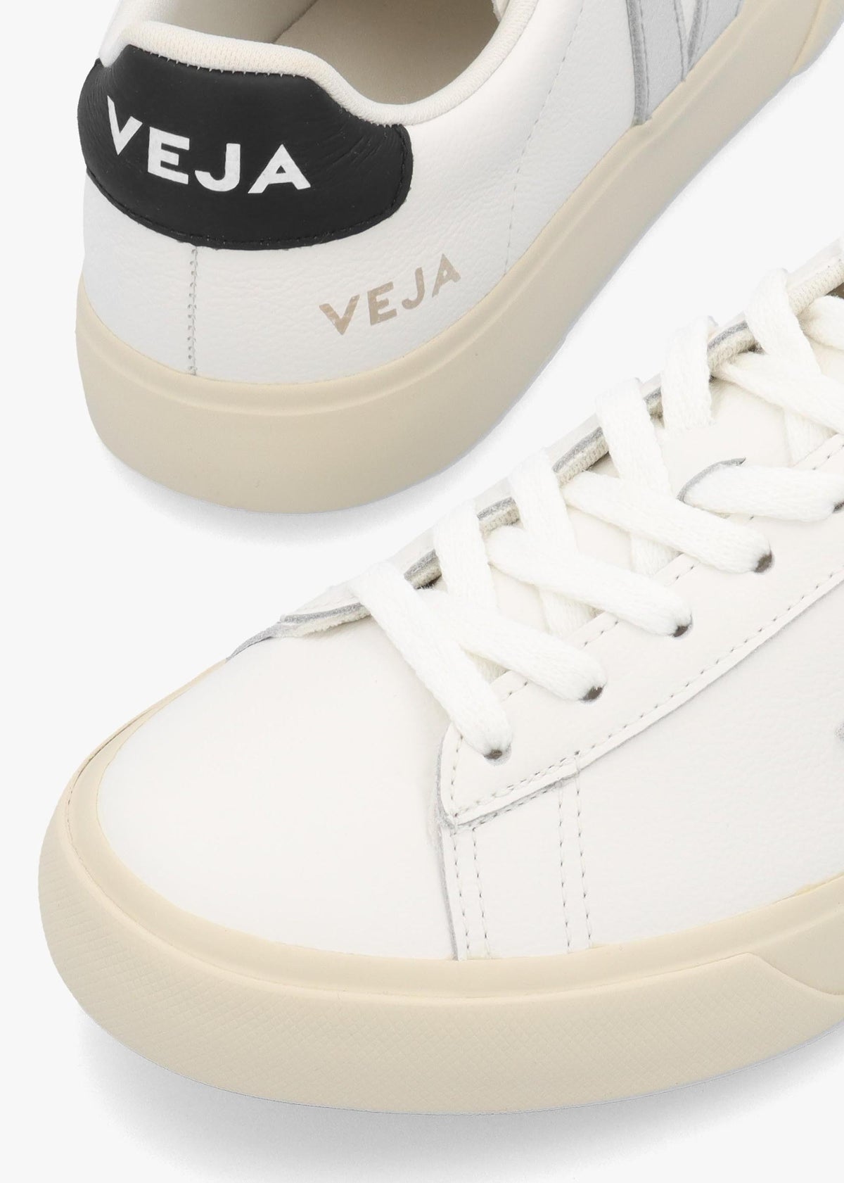 Women's Campo Leather White Silver Black Trainers
