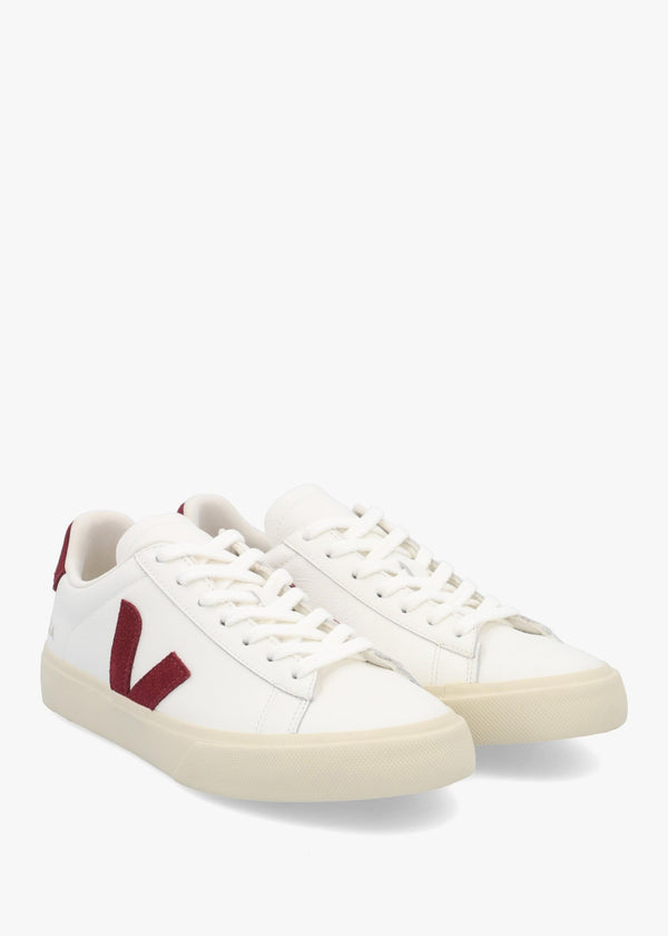 Women's Campo Leather White Grenat Trainers