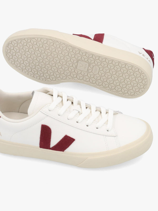 Women's Campo Leather White Grenat Trainers