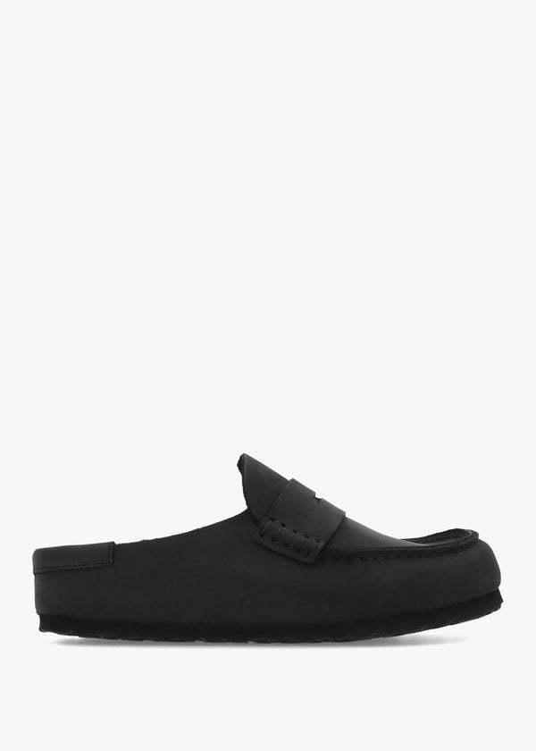 Women’s Naples Wrapped Black Leather Clogs