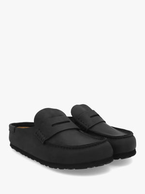 Women’s Naples Wrapped Black Leather Clogs