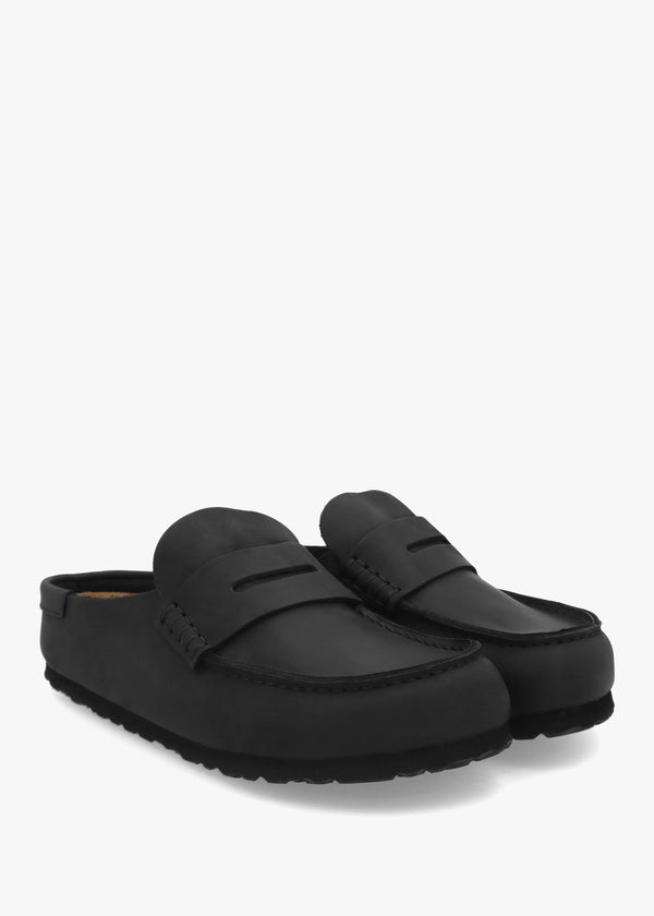 Women’s Naples Wrapped Black Leather Clogs