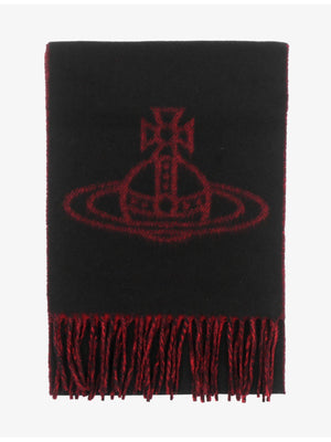 Unisex Double Face Black Wool Scarf