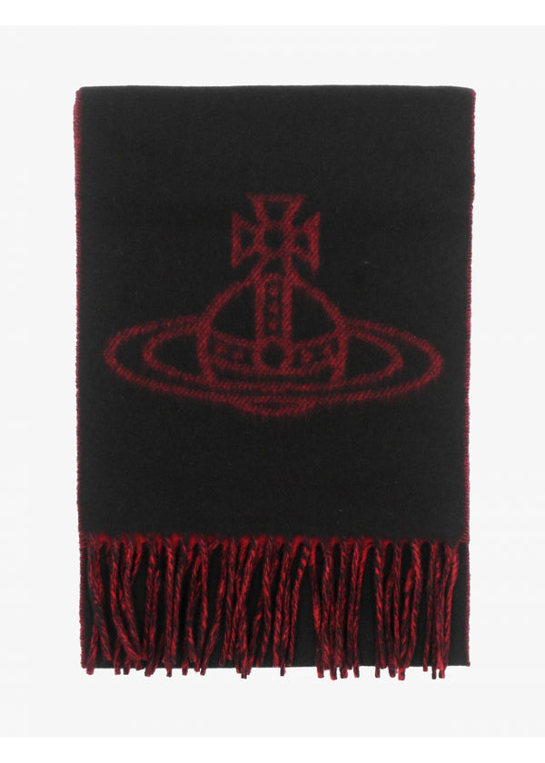 Unisex Double Face Black Wool Scarf