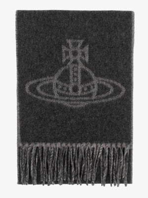 Unisex Double Face Anthracite Wool Scarf