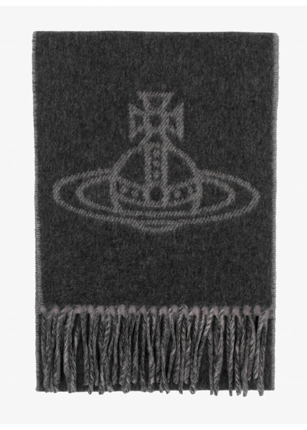 Unisex Double Face Anthracite Wool Scarf