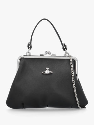 Granny Frame Black Saffiano Purse