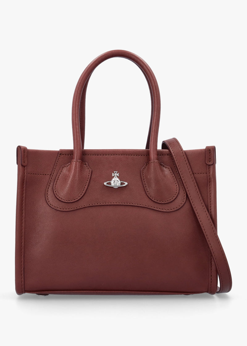 Troy Small Chestnut Leather Tote Cross-Body Bag