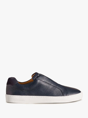 Women’s Pear Navy Leather Laceless Trainers
