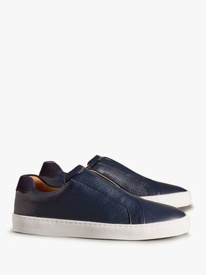 Women’s Pear Navy Leather Laceless Trainers