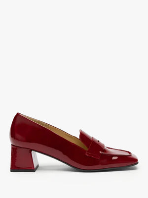 Uptown Mid Burgundy Patent Leather Heeled Loafers