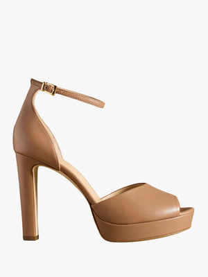 Hopebeck Blush Leather Platform Heeled Sandals