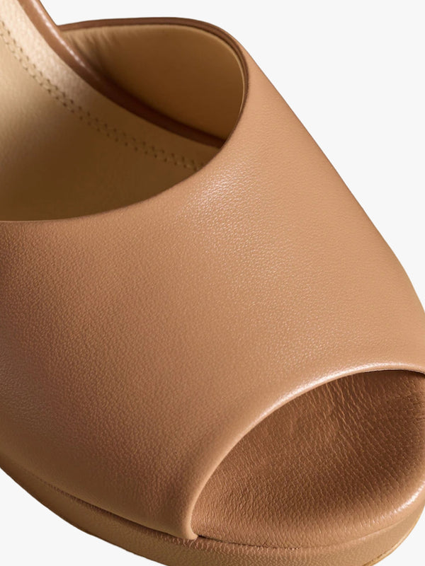 Hopebeck Blush Leather Platform Heeled Sandals