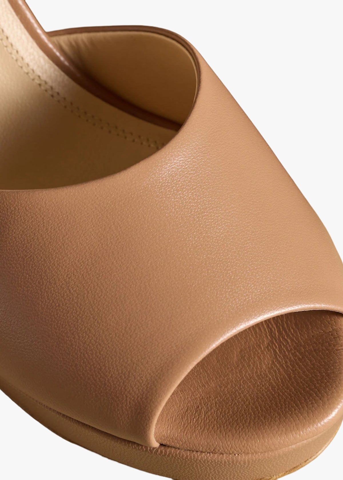 Hopebeck Blush Leather Platform Heeled Sandals