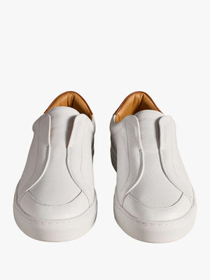 Men’s Heaton White Leather Laceless Trainers