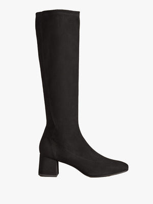 Harrington Tall Black Suede Block Heel Sock Boots