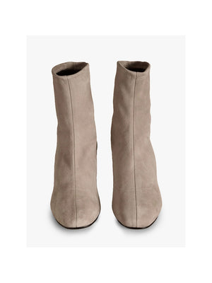 Harrington Short Stone Suede Block Heel Sock Boots