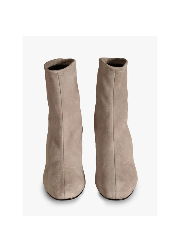 Harrington Short Stone Suede Block Heel Sock Boots