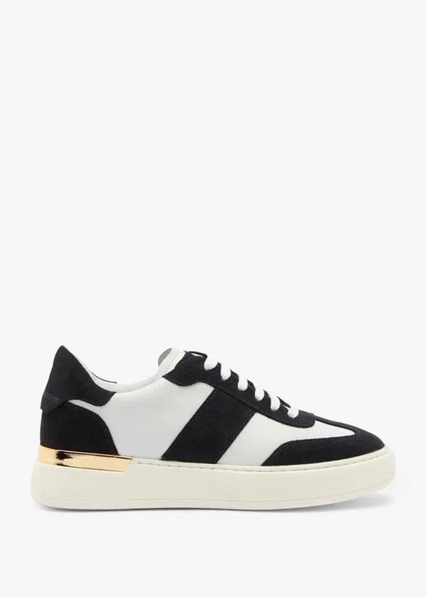 Goldie Navy & White Leather Side Stripe Trainers