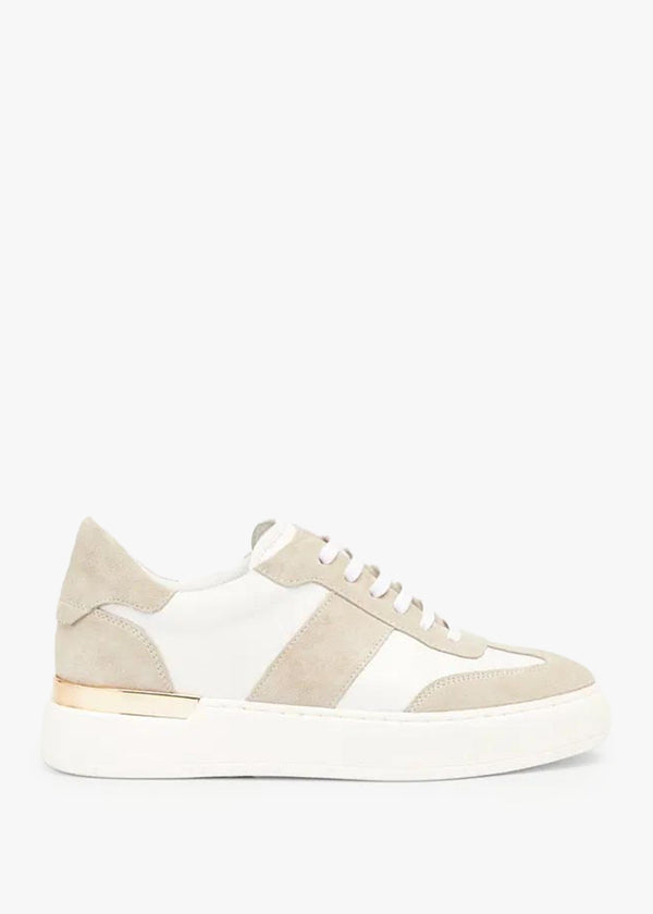 Goldie Camel Leather Side Stripe Trainers