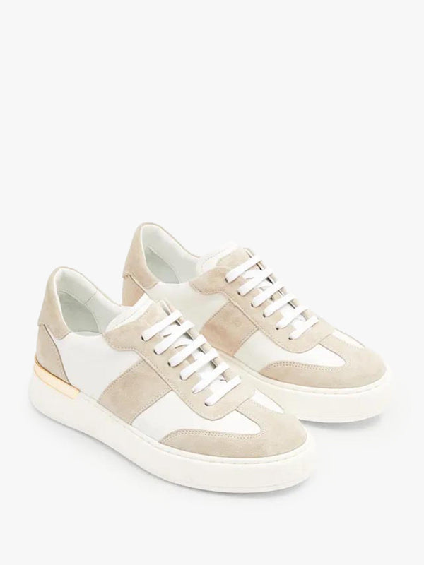 Goldie Camel Leather Side Stripe Trainers