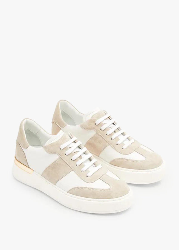 Goldie Camel Leather Side Stripe Trainers