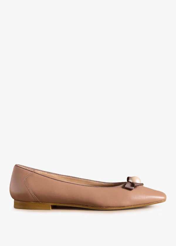 Carden Blush Leather Ballet Pumps