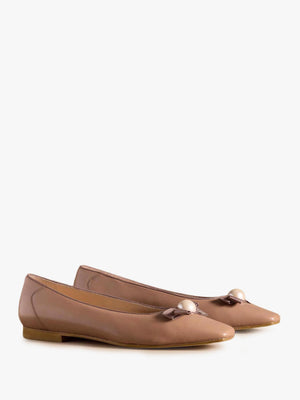 Carden Blush Leather Ballet Pumps