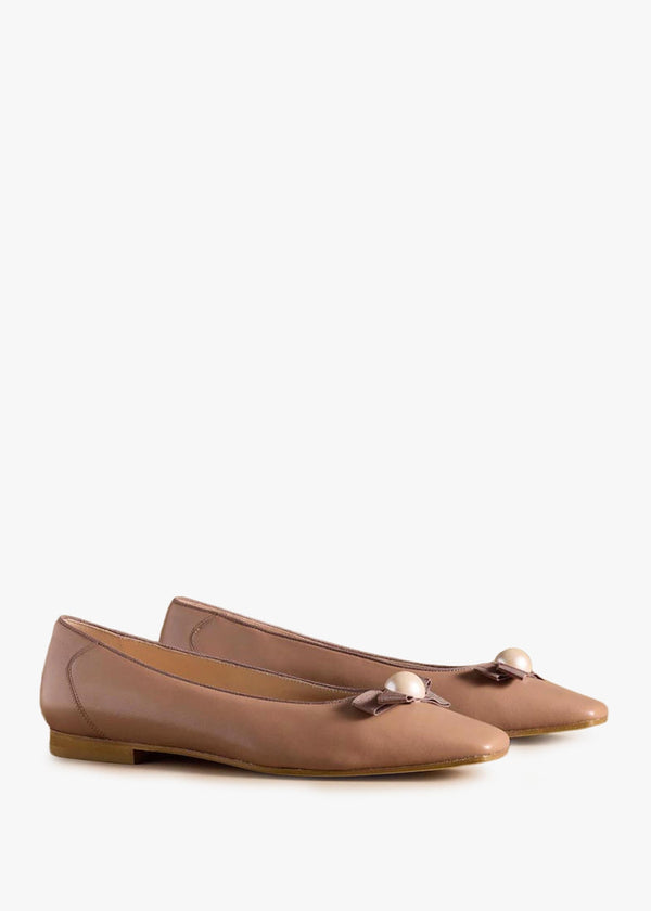 Carden Blush Leather Ballet Pumps