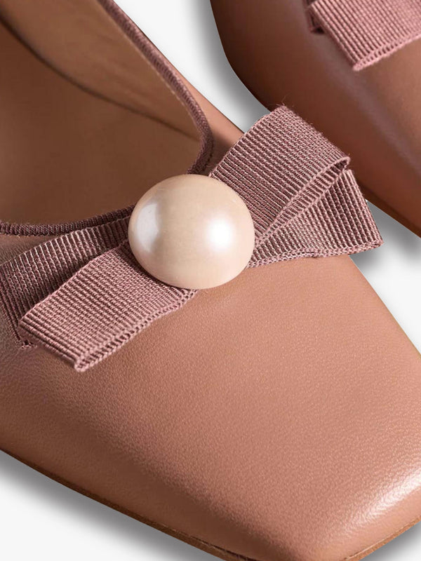 Carden Blush Leather Ballet Pumps