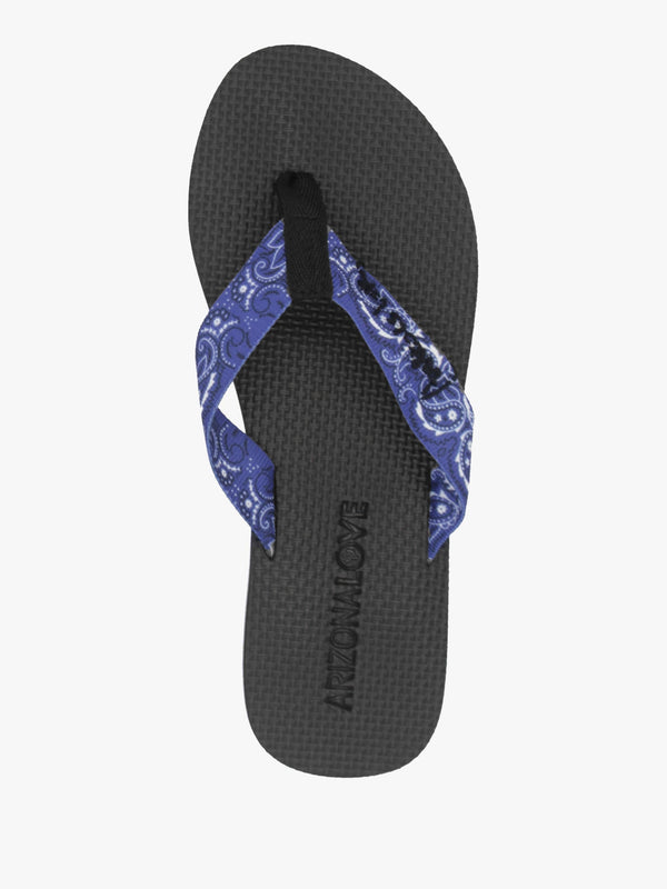 Tong Bandana Blue Platform Flip Flops