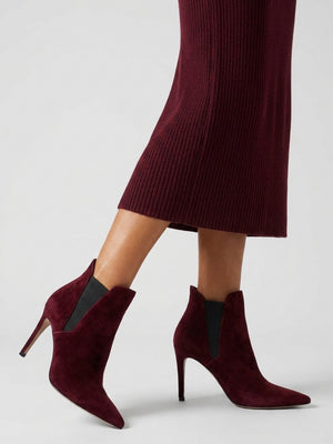Daniel Adril Burgundy Suede Ankle Boots