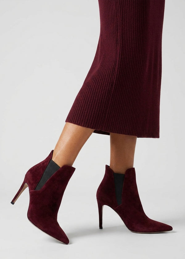 Daniel Adril Burgundy Suede Ankle Boots