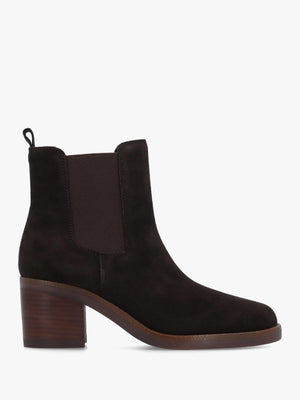 Ablocky Brown Suede Block Heel Chelsea Boots