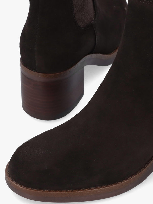 Ablocky Brown Suede Block Heel Chelsea Boots