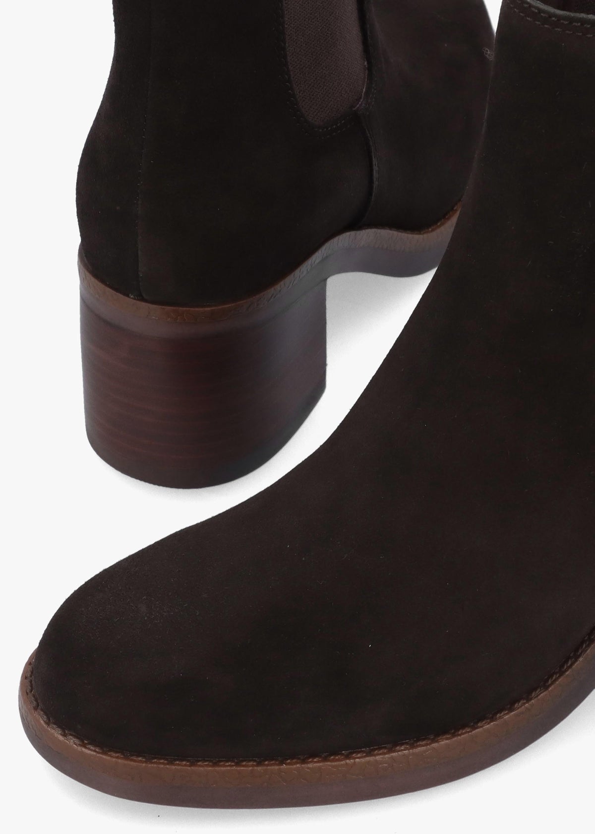 Ablocky Brown Suede Block Heel Chelsea Boots