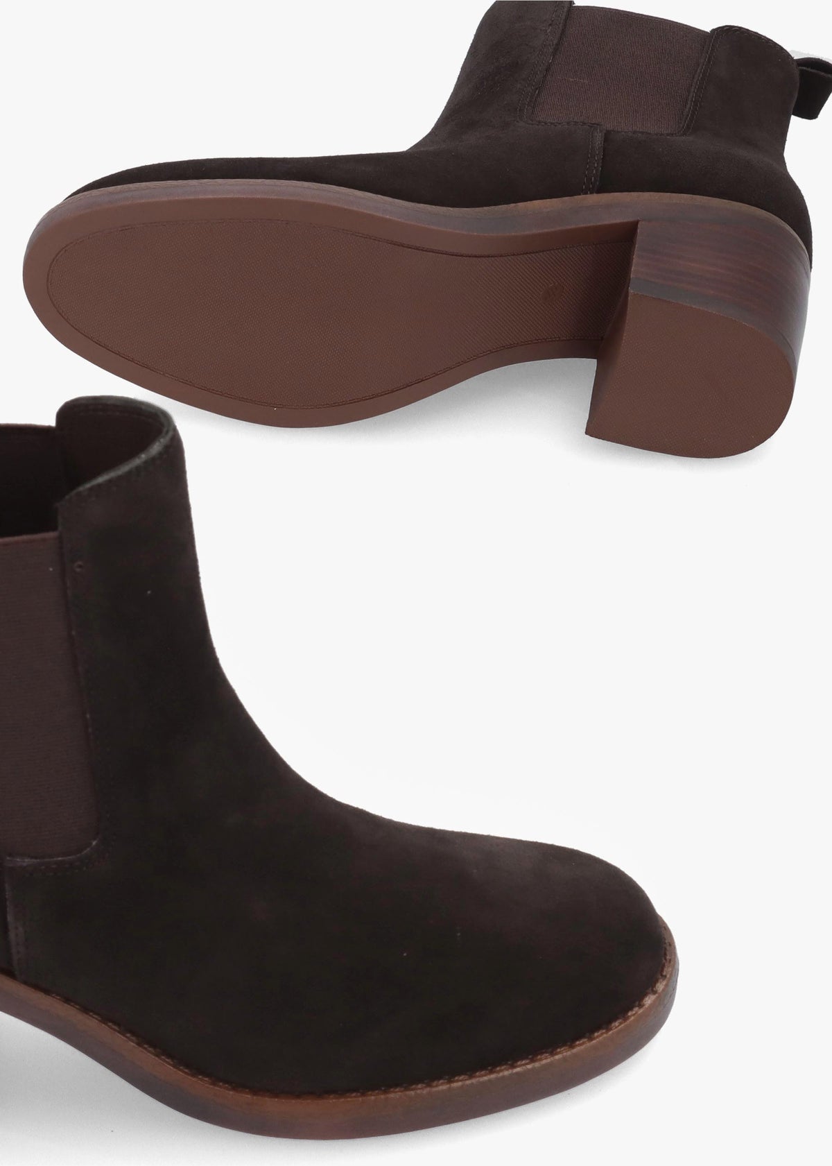 Ablocky Brown Suede Block Heel Chelsea Boots