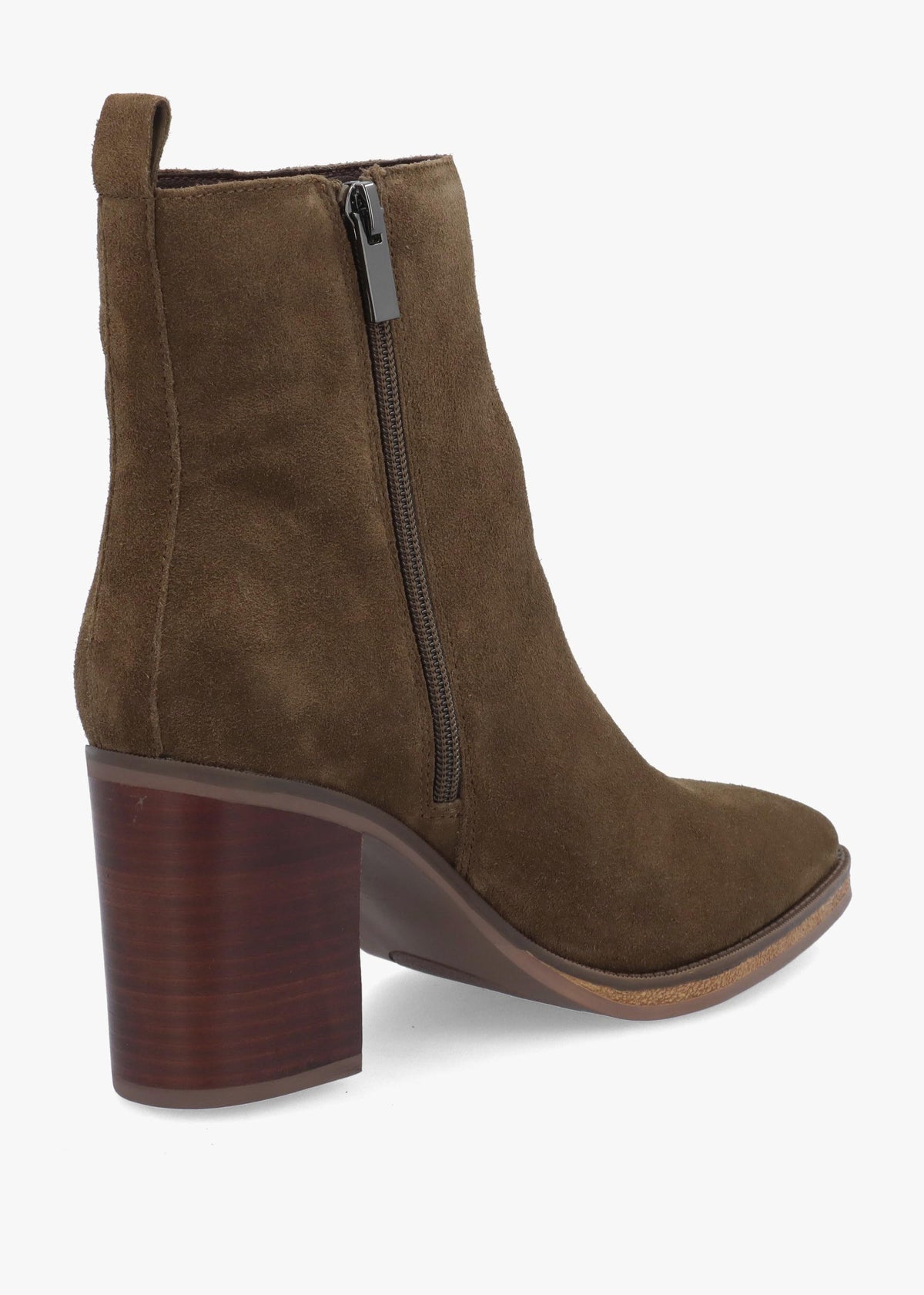 Alpe Apoint Brown Suede Block Heel Ankle Boots